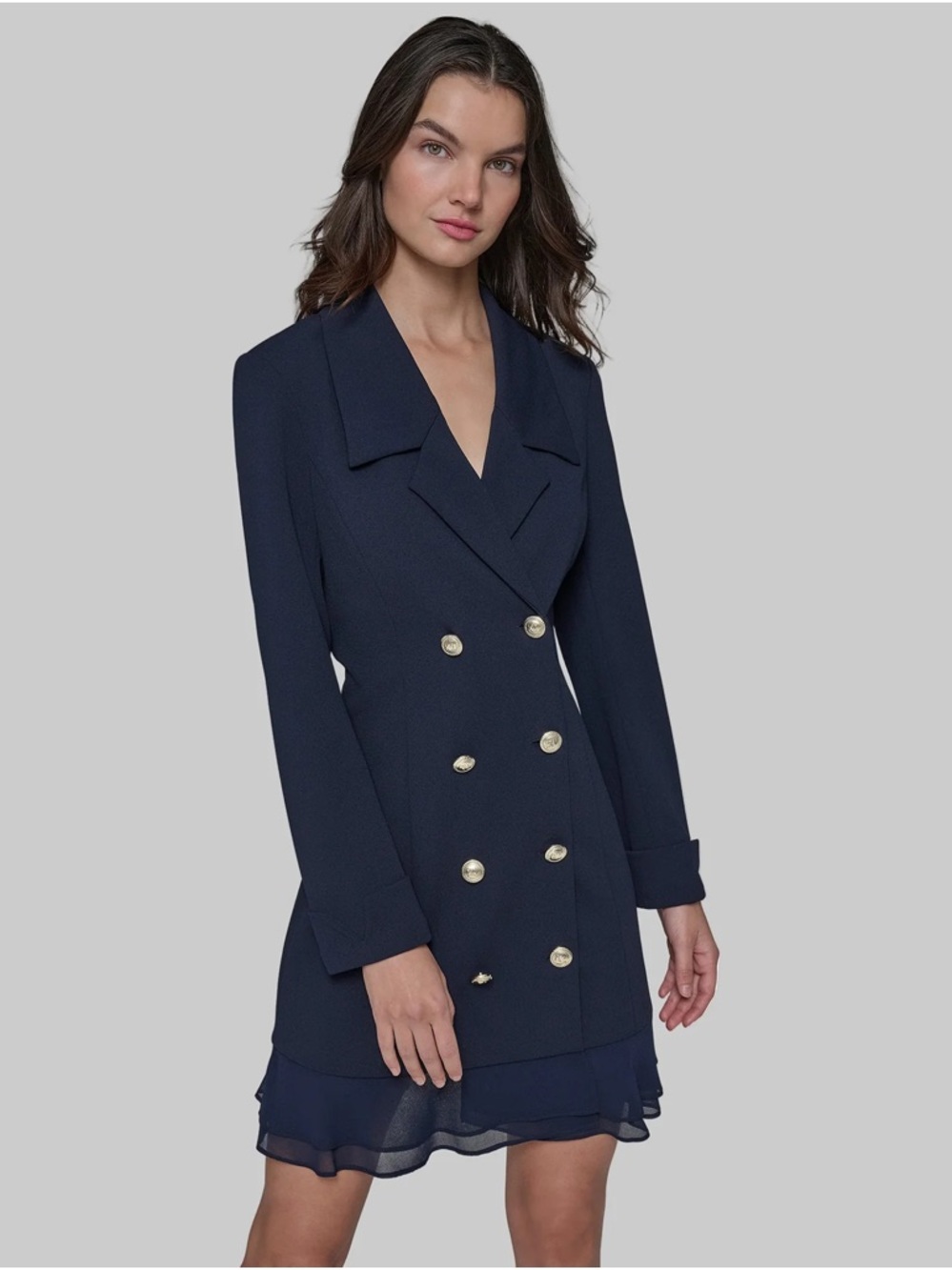 NWT Karl Lagerfeld Paris Navy Double-Breasted Blazer Dress – Size 12